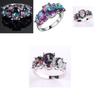 Fashion Vintage Floral Rainbow Crystal Ring For Women Lovers Elegant Jewelry Accessory