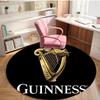 Guinness Draught Print Round Rug, Washable Floor Carpet, For Entryway Dorm Laundry Room Office Study, Home Decor Birthday Christmas Gift