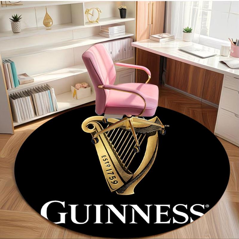 Guinness Draught Print Round Rug, Washable Floor Carpet, For Entryway Dorm Laundry Room Office Study, Home Decor Birthday Christmas Gift