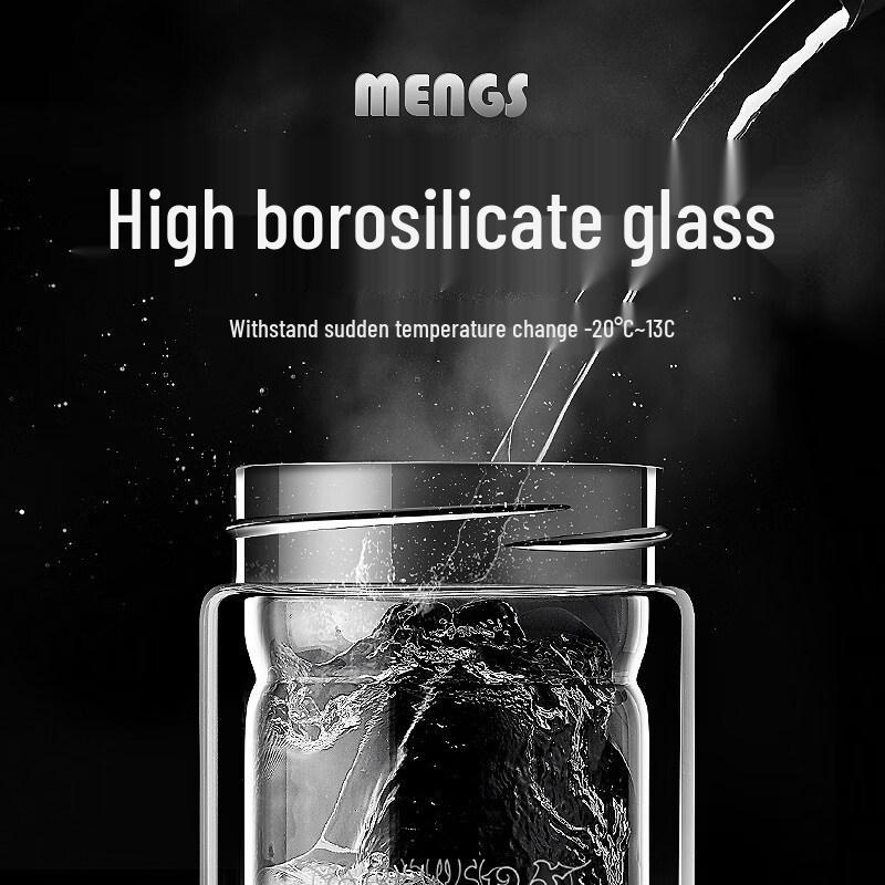 ZISIZ Portable Double-Layer Glass Cup