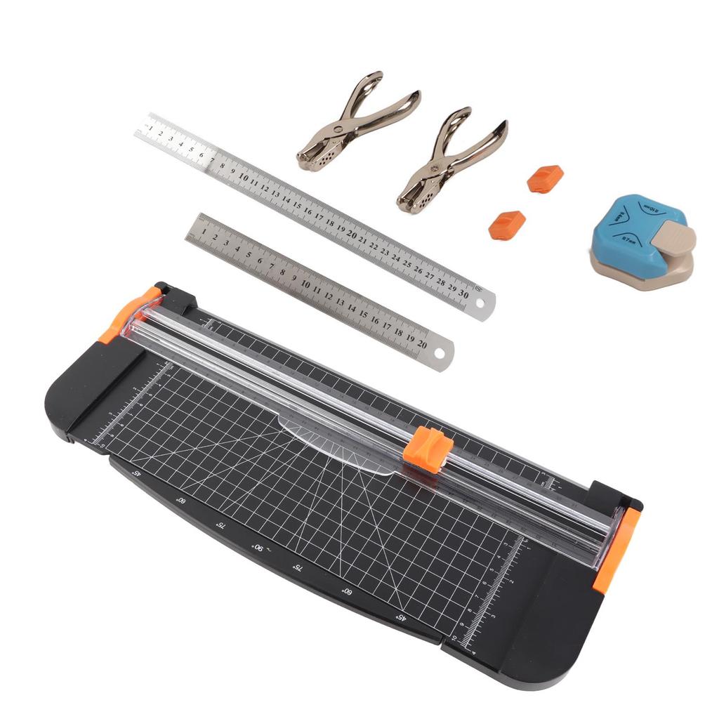 Paper Cutter Office Supplies Set with Replacement Blade 3 In 1 Corner Rounder Puncher Corner Cutter