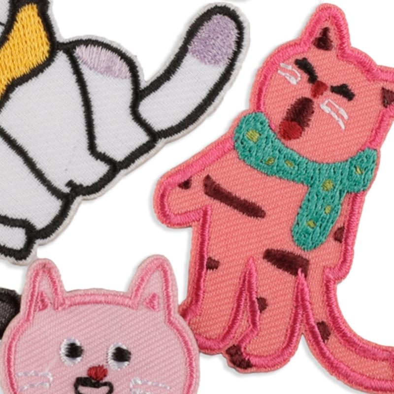 8Pieces Cartoon Cats Sewing On Applique Embroidery Repair Patches For Personalizing Caps And Shoe Backpack All Ages Use