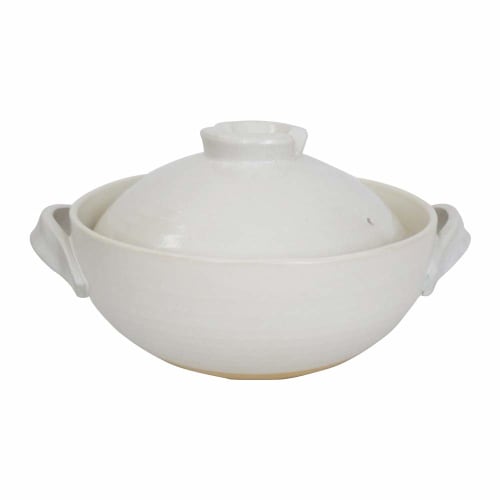

Maebata Heat-Resistant Series No. 8 Earthenware Pot (White Glaze) 52428
