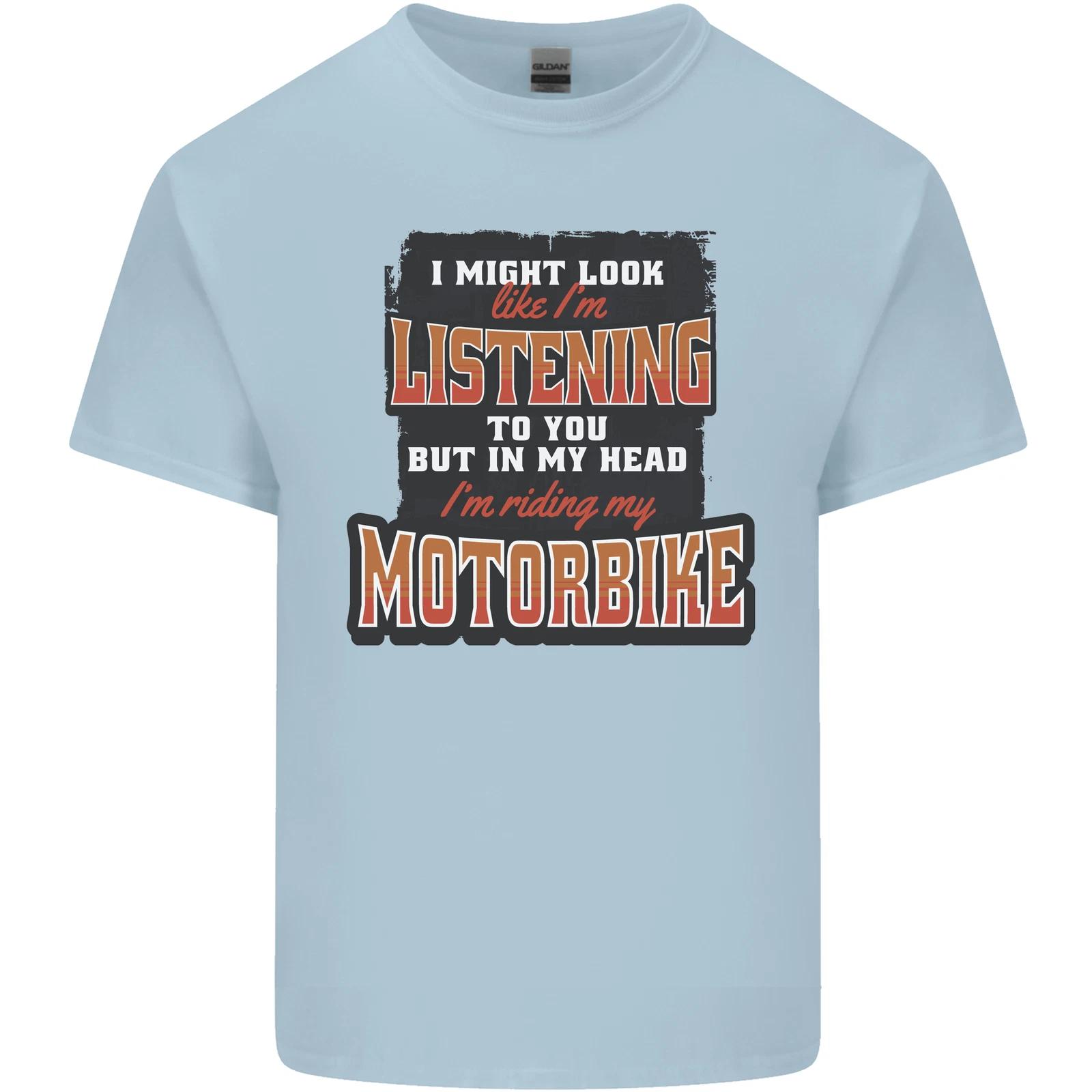 In My Head I m Riding My Motorbike Biker Kids T-Shirt Childrens 4XL