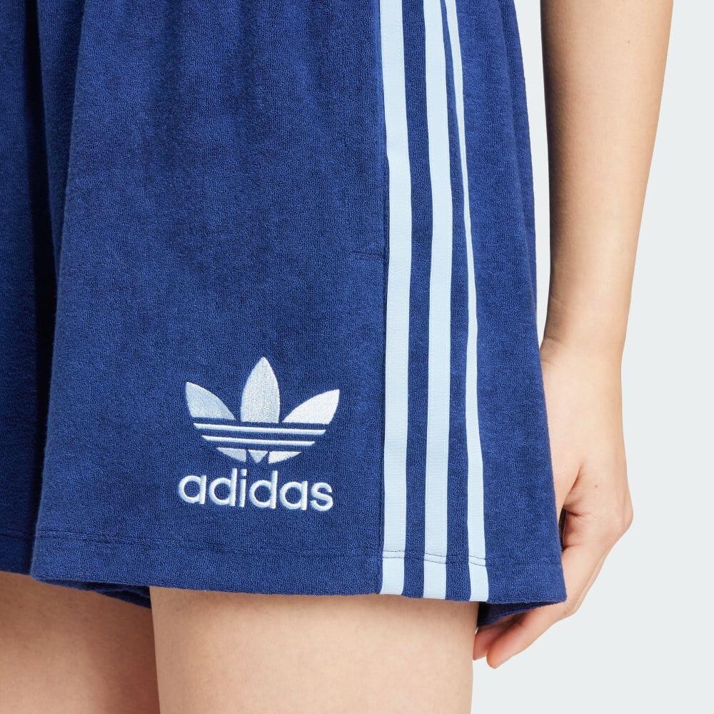 Adidas Originals Logo Stripe Elastic Waist Shorts Women Bottoms Navy IR7472