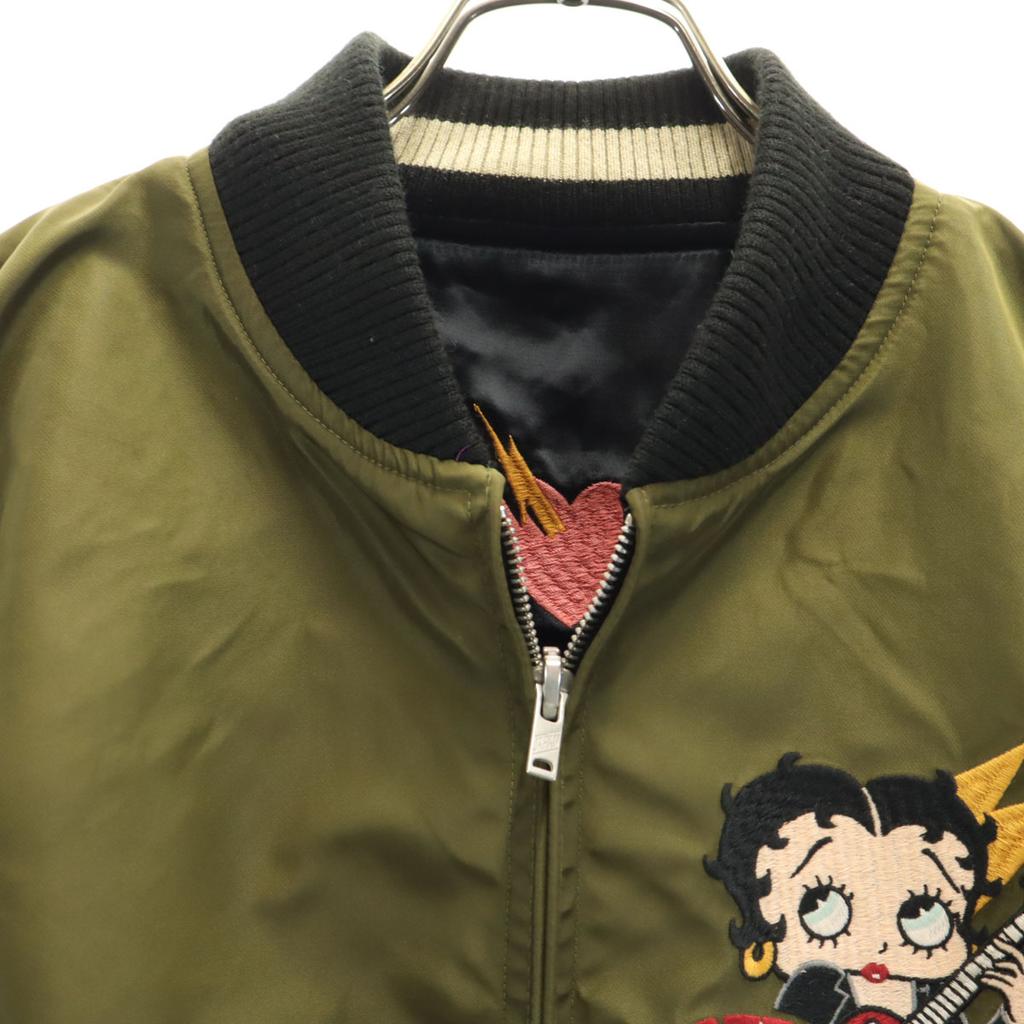 LOW BLOW KNUCKLE BETTY BOOP Betty Boop Collaboration Reversible MA-1 Jacket Men's Used