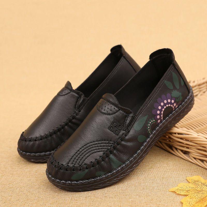 

Mom shoes spring and autumn beef tendon soles grandma shoes flat bottom round head non-slip medium elderly cloth shoes women 35