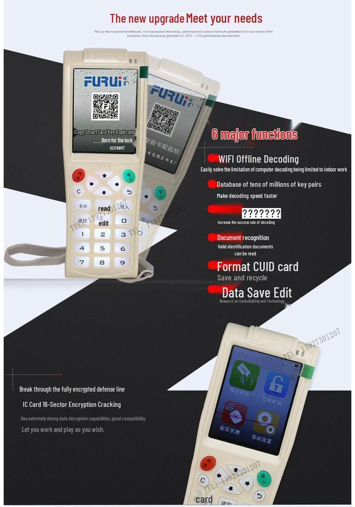 iCopy8 Wireless WiFi ID & IC Card Encrypted Access Control Elevator Reader/Writer