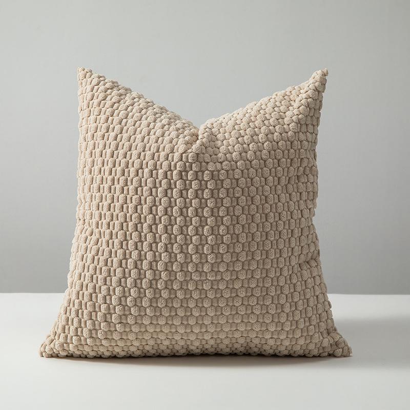 Bohemian Corduroy Bubble Bead Throw Pillow Cover