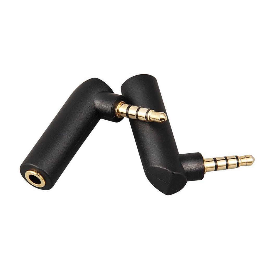 

Адаптер 3,5 мм o 90 градусов 3,5 мм штекер на 3,5 мм гнездо Прямоугольный адаптер Адаптер для наушников Aux чёрный