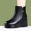 Winter new retro thick-soled wedge comfortable middle-aged mother cotton boots women's velvet warm snow boots