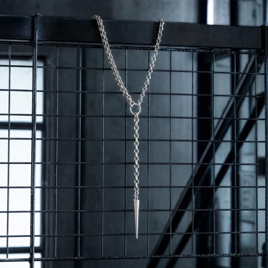 Punk Lariat Y Necklace, Gothic Bat Pendant Necklace, O Ring Long Necklace, Adjustable Slip Chain Necklace Jewelry Gift for Women