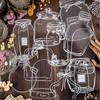 Transparente Glaswaren-Flaschenform/Blumen-Aufkleber, dekorative Aufkleber, Papier, Scrapbooking, Verschönerungszubehör, Lesezeichen, DIY-Kunsthandwerk