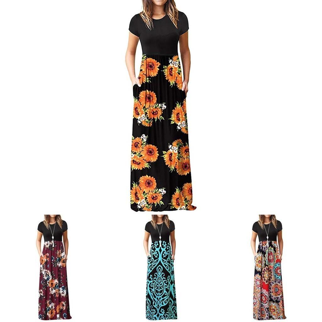 Stunning Women Boho Floral Long Maxi Dress For Cocktail Parties And Summer Events