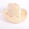 Popular European and American Classic Western Denim Straw Hat, Men's and Women's Fashion Outdoor Sunscreen Sequined Straw Hat