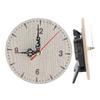 Vintage Round Wood Table Desk Wall Analog Clock for Living Room Bedroom Office (12cm)