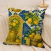 Summer Lemon Pattern Cushion Cover Soft Plush Throw Pillow Cover DoubleSided Decorative Cushion Case  Sofa Bedroom Home Decor