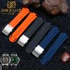 High Quality fluoro rubber Waterproof Watchband 24-12mm For Oris 7740 7730 Sports Watch Strap men Stainless Steel Folding Clasp
