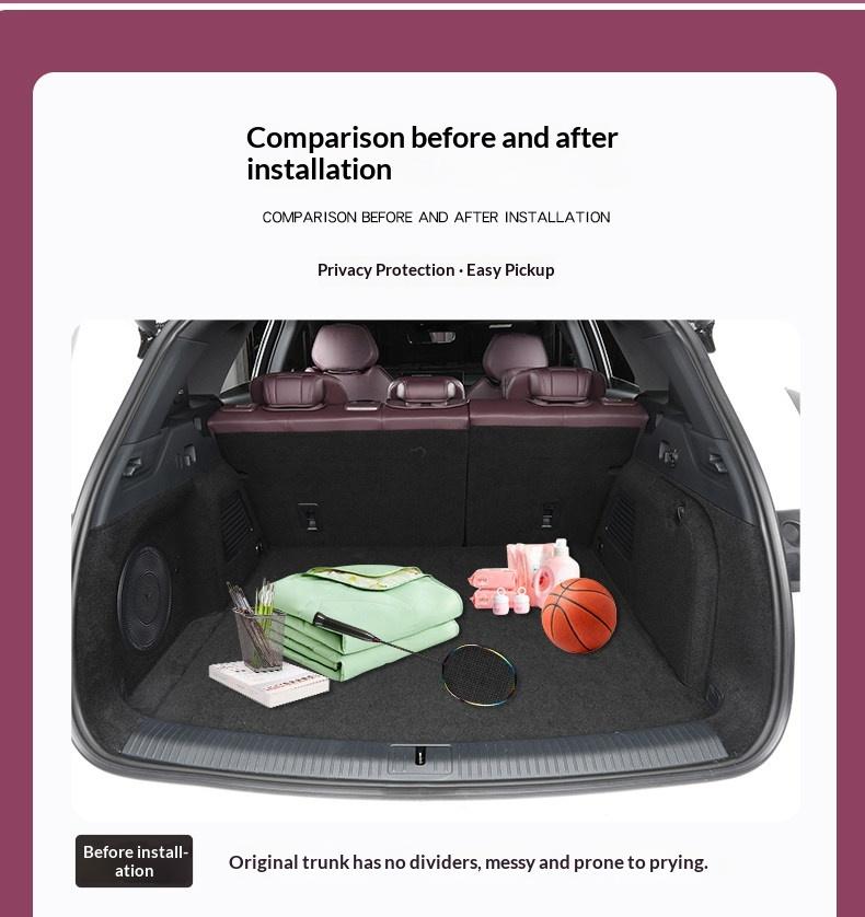 For VOYAH FREE 2025 2026 Rear Trunk Cover Retractable Cargo Shade Privacy Guard Organizer