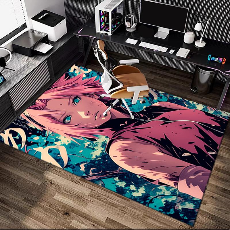 1pc General-purpose Rug, Naruto Printed Area Rug, Comfortable Office Chair Carpet, Home Entrance Floor Mat