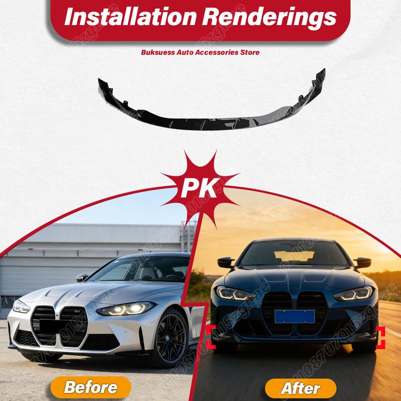 For BMW G80 M3 G82 G83 M4 2021 2022 2023 Car MP Style Front Bumper Lip Sport Spoiler ABS Splitter Diffuser Body Modification Kit