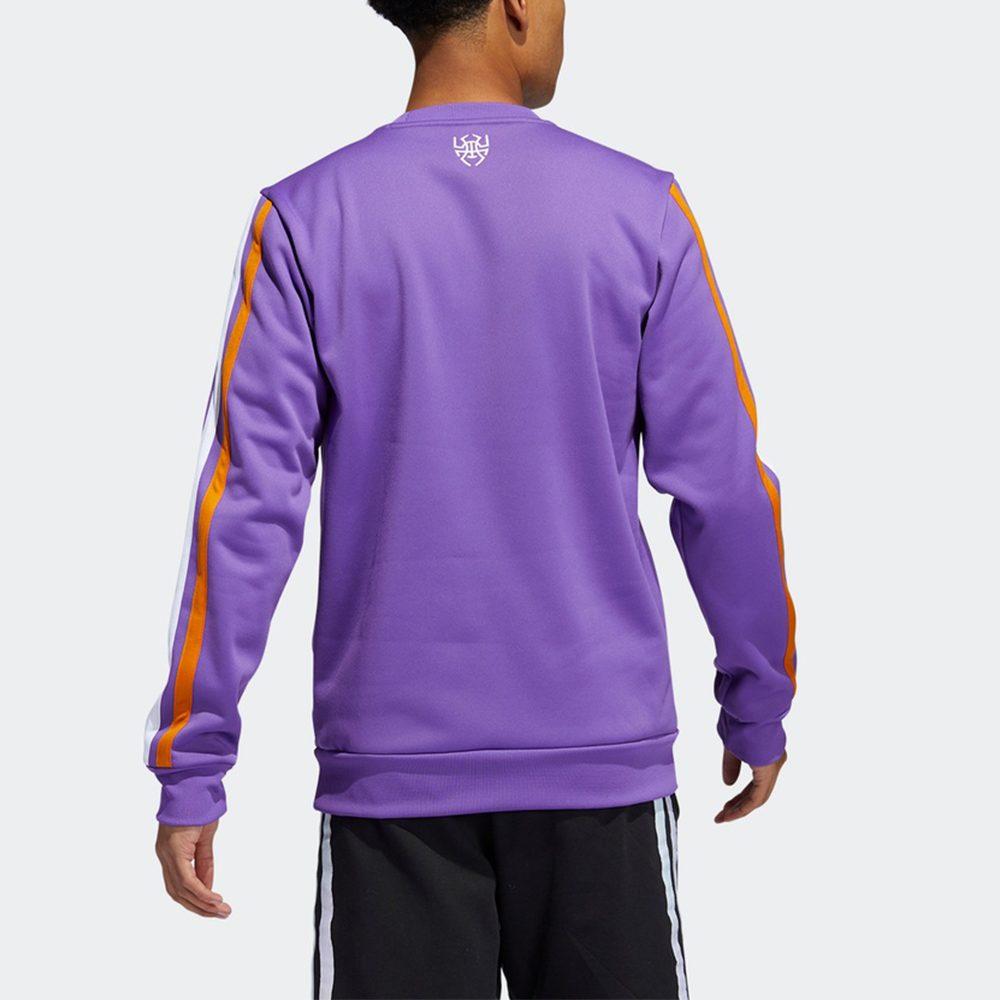 Adidas Sweatshirts Men's Purple Crew Neck Moderate Regular H43782