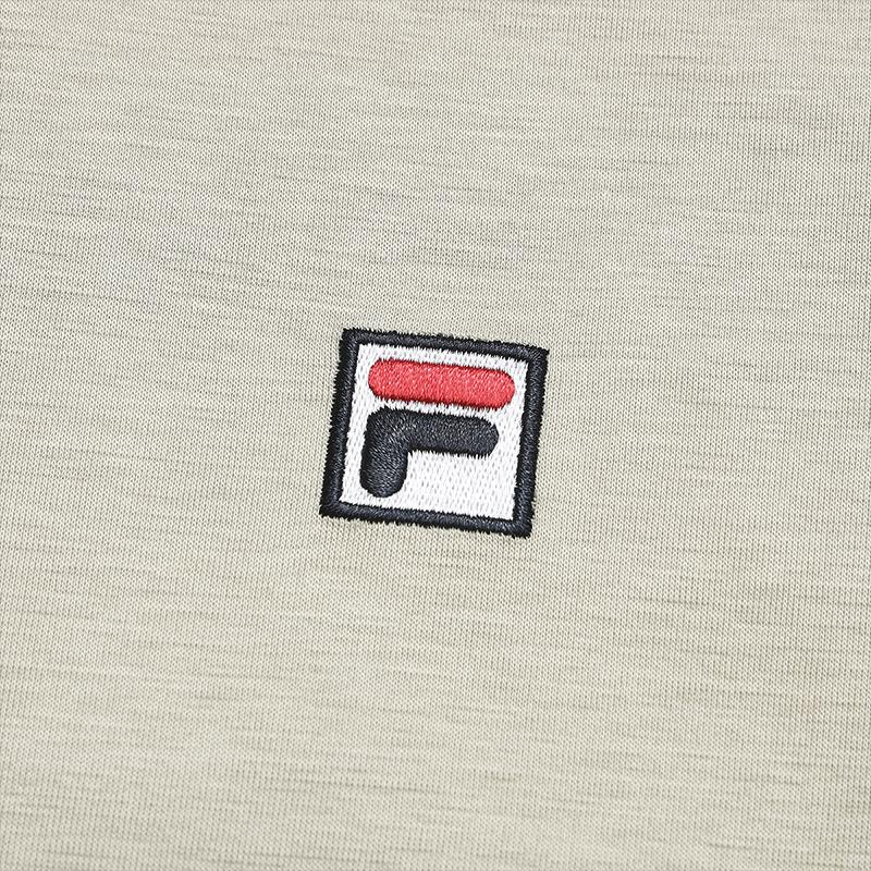 FILA White Fashion Simple Classic Casual Versatile Comfortable Brand Logo Knitted Short Sleeve Polo Shirt Men tops Feather-Gray F51M623101FGY