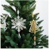 Christmas 3D Snowflake DIY Decoration Christmas Tree Bell Wrought Iron Creative Pendant Christmas Tree Pendant Atmosphere