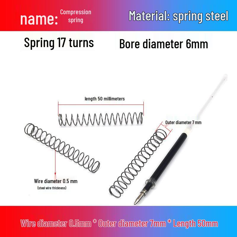 0.5mm Diameter Spring Steel Compression Spring for Precision Experiments and Miniature Helmet
