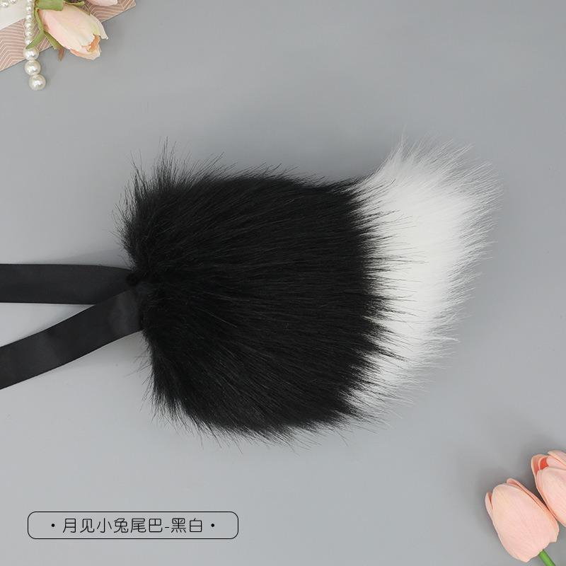 Cute Plush Rabbit Ears Headband Comic-Con Cosplay Props Animal Ears Headdress Beast Tail Simulation Rabbit Tail
