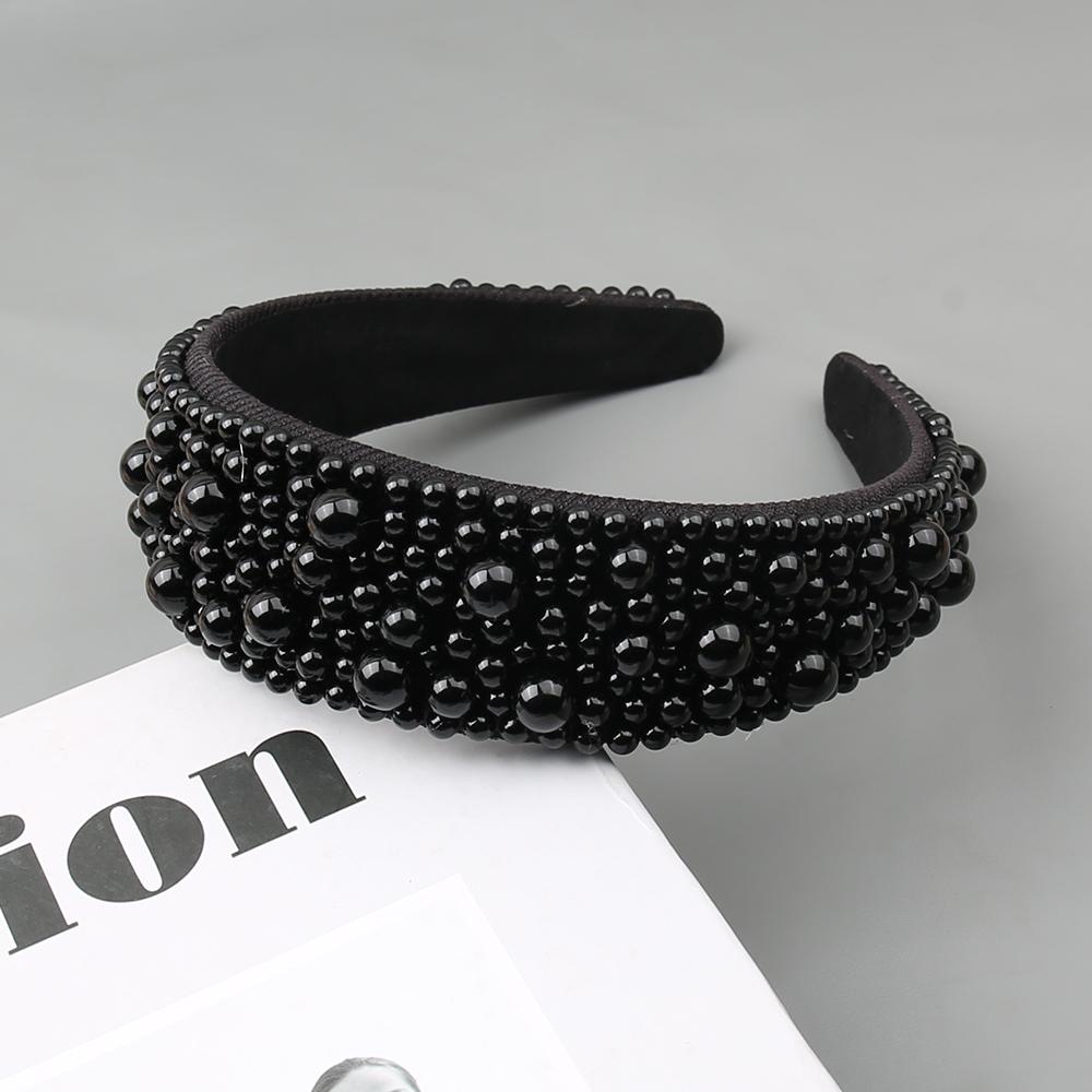 Hotselling Item Pearl Sponge Headband Handmade Nail Bead Multi-color Flower Hair Hoop Versatile and Fashionable Hair Accessories