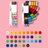 Watercolor Paint with Palette Set Rich Color Strongly Pigmented Lightweight Portable Travel Use Paint Kit