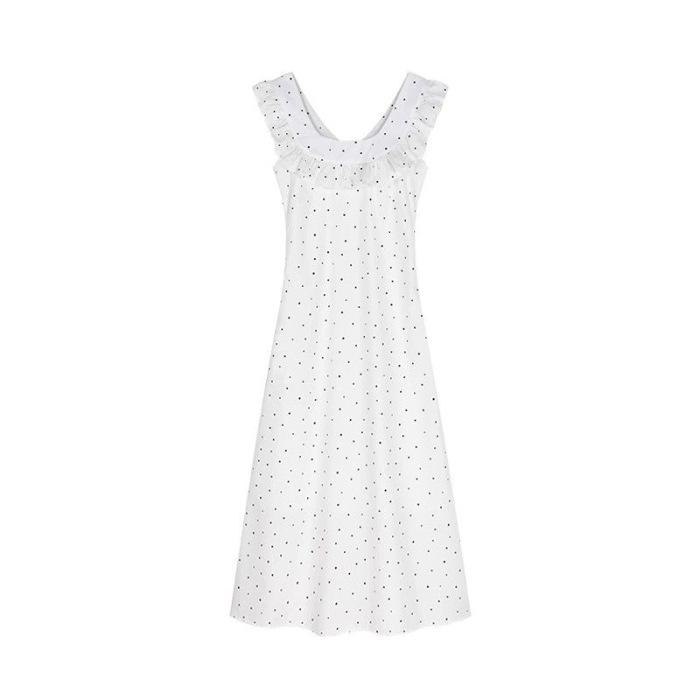 Xiaofei sleeve polka dot floral dress children's summer new French temperament seaside vacation suspender dress