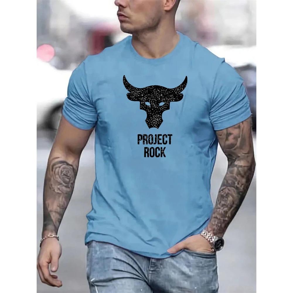 Summer Daily Casual Outdoor Street Short-sleeved Top Fashion 3D Bull Head Print Men's T-shirts