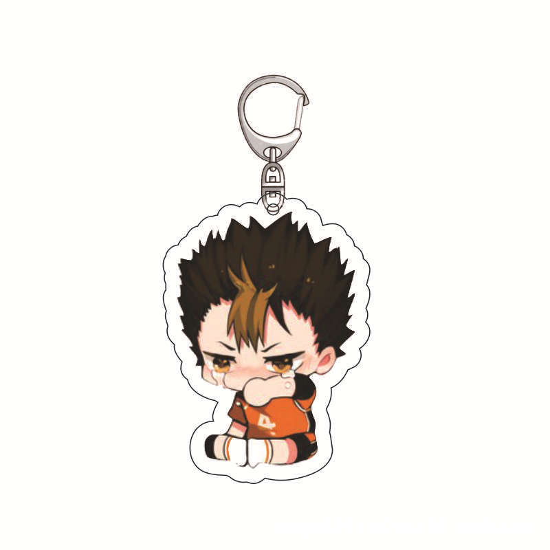 Haikyuu!! Hinata Shoyo Tobio Kageyama Daichi Sawamura Character Acrylic Car Keychain Cartoon Anime Charm Pendant Accessories