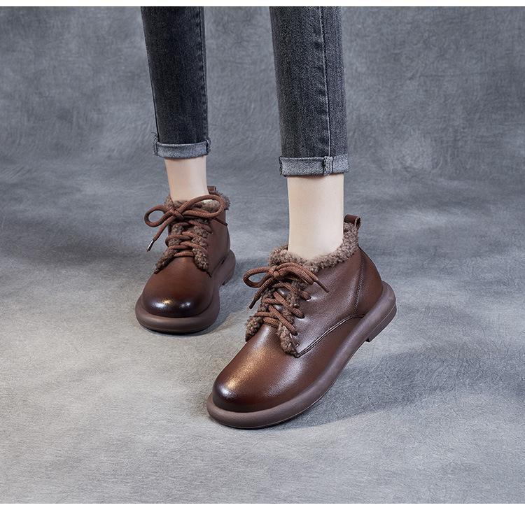 

Warm cotton boots women s flat short boots winter new velvet Martin boots snow boots 40 темно-коричневого