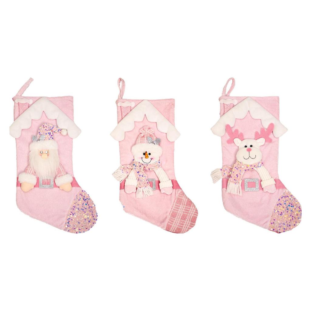 Christmas Stocking Decorative Hanging Ornament for Front Door Holiday Window