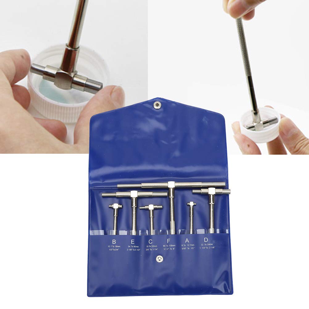 AUTO Pige Telescopic Gauge, 8-150mm Micrometer, Adjustable Inner Diameter Gauge, Measuring Tool, Set of 6