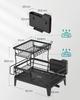 SONGMICS Dish Drying Rack, Dish Drainer Rack for Kitchen Counter, 360 degrees Rotatable and Extendable Spout, Draining Board, with Cutlery Holder