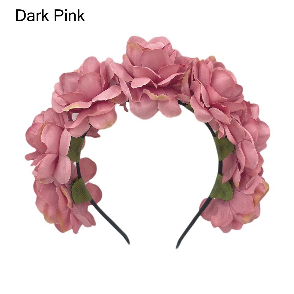 Photo Props Floral Crown Hairband Wedding Festivals Flower Crown Handmade Headwear  for Women Girls