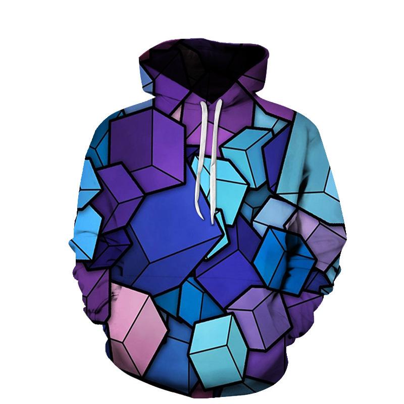 3D Printed Hoodie Men's Creative Building Block Series Men's Hoodie New Fashion Casual Popular Men's Oversized Long Sleeved Tops