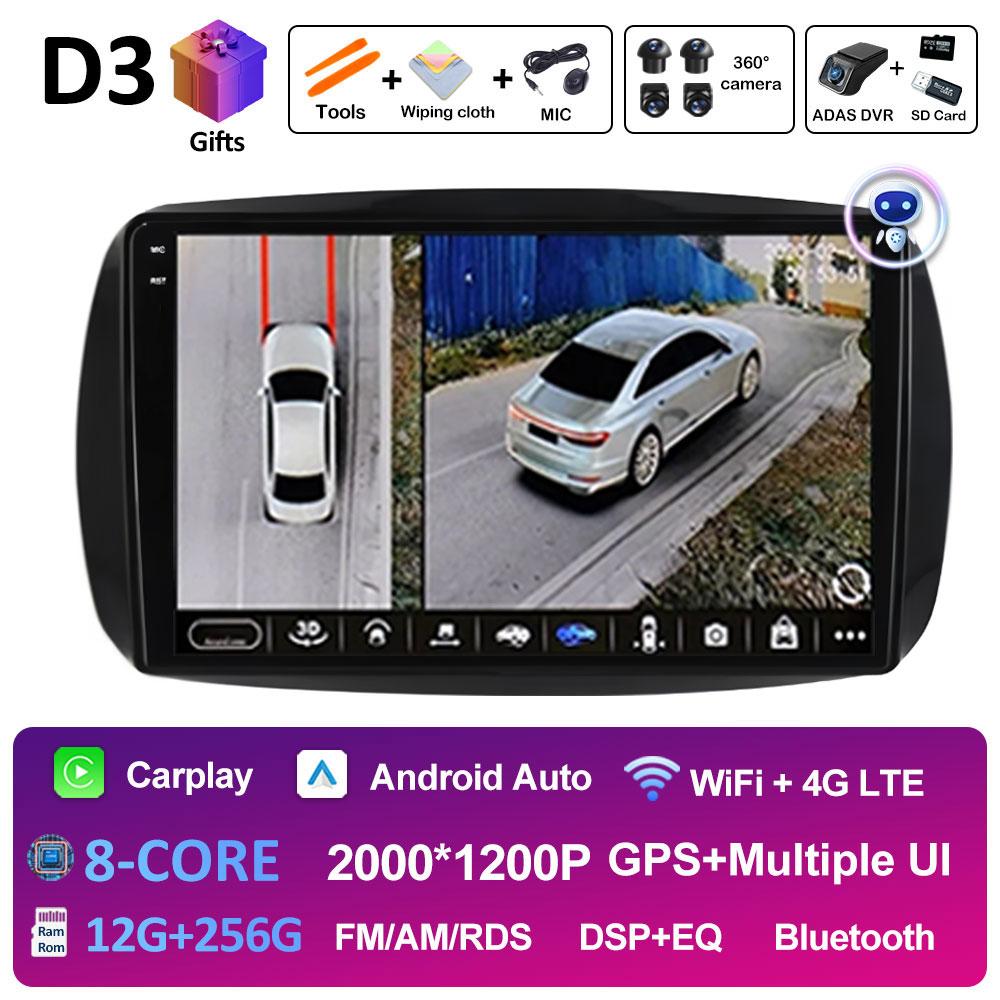 GPS Navigation For Mercedes Smart 453 Fortwo 2014 2015 2016 2017 - 2020 Android Auto DSP Stereo QLED IPS Screen 4G Accessories