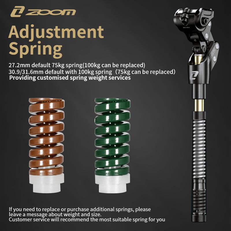 ZOOM MTB Bicycle Shock Absorber Seatpost Bike Seat Post Dropper Manual Travel Height Suspension 27.2/30.9/31.6mm Bike Seat Tube