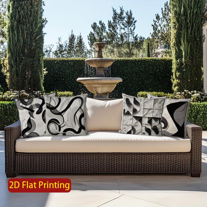 2D Modern Geometric Abstract Pattern Cushion Covers Pattern Cushion Cover Suitable For Sofa Bedroom Car Pillow Cover