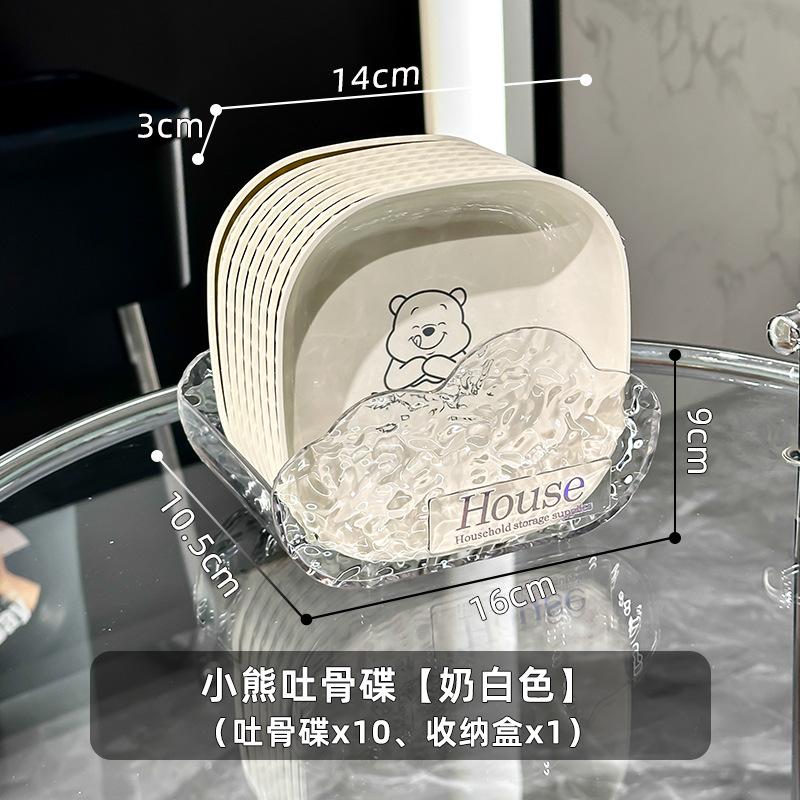 Exquisite Spuckknochenplatte Kreative Haushalts-Esstisch Spuckknochen-Schlackeplatte Aufbewahrungsplatte Lebensmittelgeeignete Obstplatte