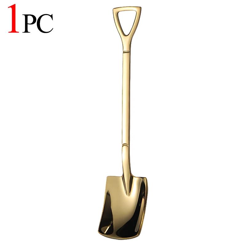 

20/1Pcs Stainless Steel Shovel Spoon Gold Silver Coffee Spoons Ice Cream Dessert Scoops Teaspoon Kitchen Tableware Cutlery Set
