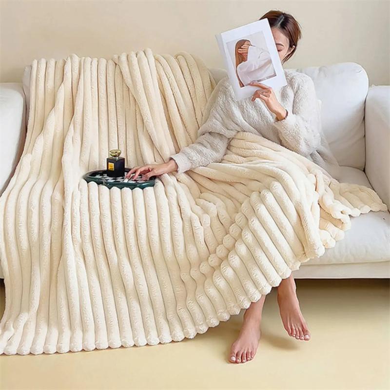 Coperta Letto Morbida Calda Spessa in Pelo di Coniglio Coperta da Divano Comoda Coperta per Pisolino Coperta Termica per il Tempo Libero per Casa Ufficio