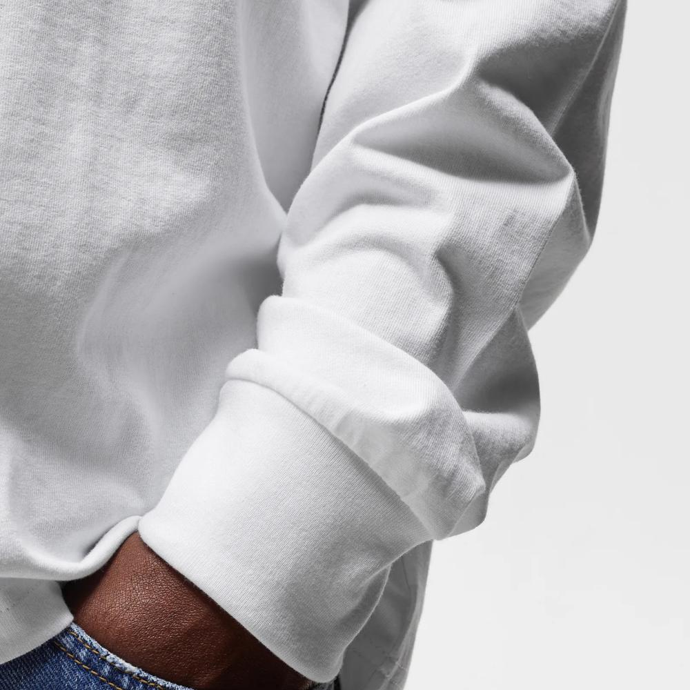 Vans Solid Color Logo Embroidered Pullover Crew Neck Long Sleeve Sweatshirt Men sweatshirt White VN0A5E1LWHT