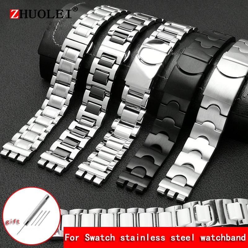 Mężczyźni Kobiety 17mm 19mm 21mm Metalowy Pasek Ze Stali Nierdzewnej Pasek do Zegarka Dla Swatch Ycs Yas Ygs Ceramiczny Łańcuszek do Zegarka Akcesoria do Bransoletki