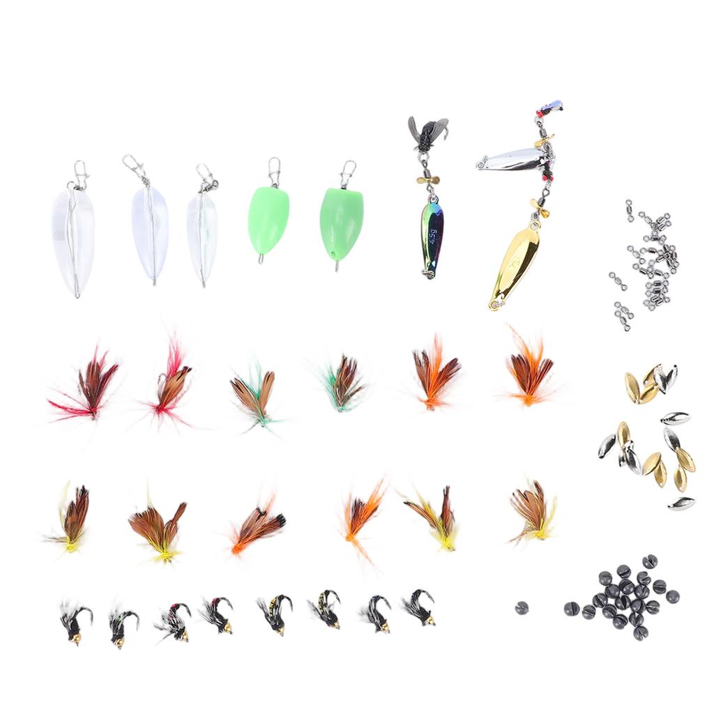Fly Fishing Kit 88 Pcs Exquisite Lifelike Fishing Lures Hook Sequin Accessories Set